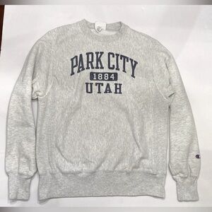 Champion Reverse Weave Crewneck Location Sweatshirt Unisex‎ Small Gray Utah